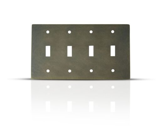 Bronze brass 4 Toggle Switch Cover Plate
