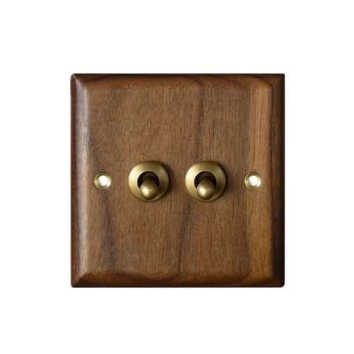 Wooden Toggle Light Switch with Antique Brass Knob - Image 9