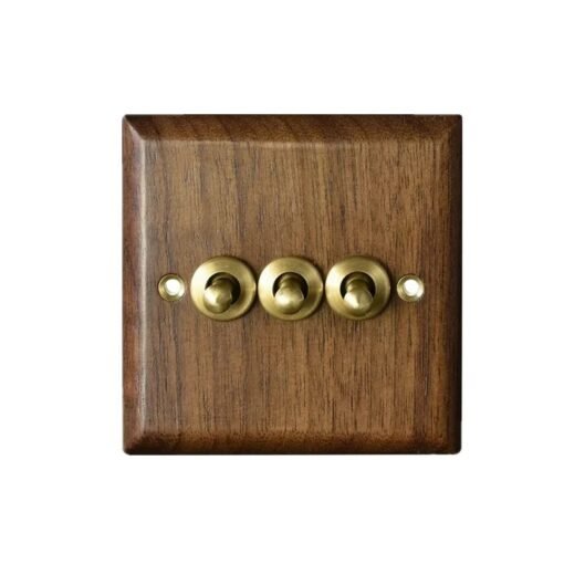 Wooden Toggle Light Switch with Antique Brass Knob - Image 10