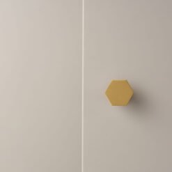 Solid brass hexagon cabinet knob with 1.18-inch width, 0.79-inch height, and 0.39-inch base width - modern geometric design