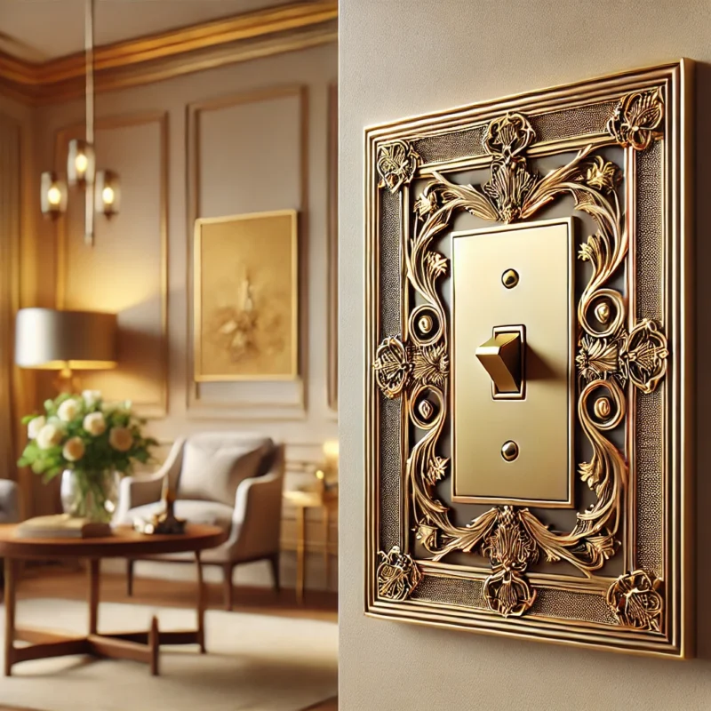 customised brass light switch