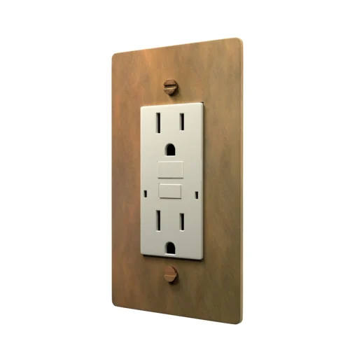 Aged brass outlet