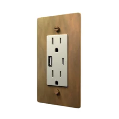 Aged brass outlet