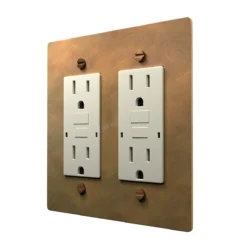 Aged brass outlet