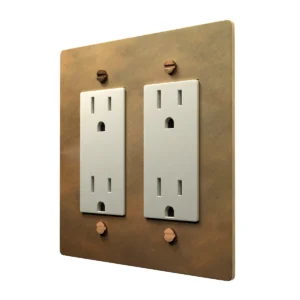 Aged brass outlet