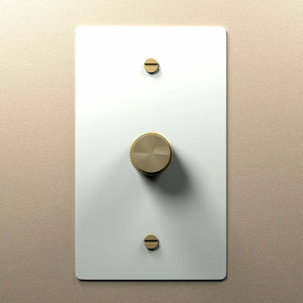 white brass rotary dimmer