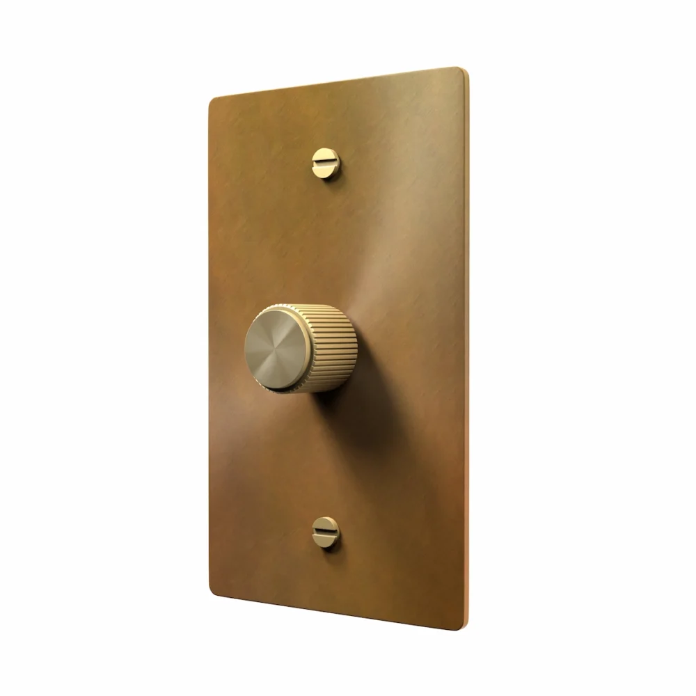 unlacquered aged brass rotary dimmer switch