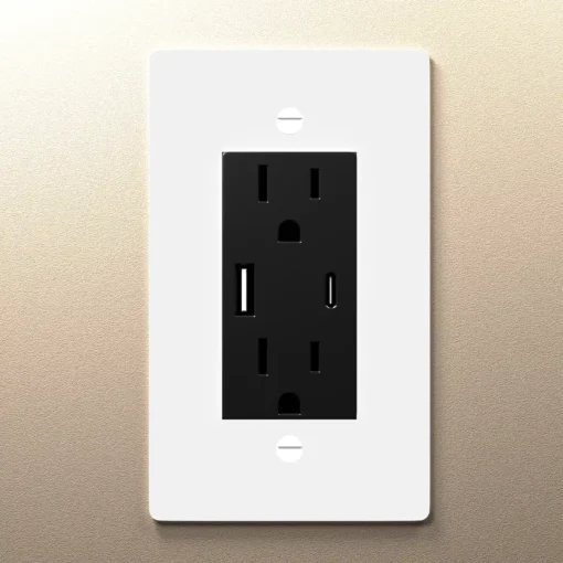 White Brass Electrical Outlet - Image 6
