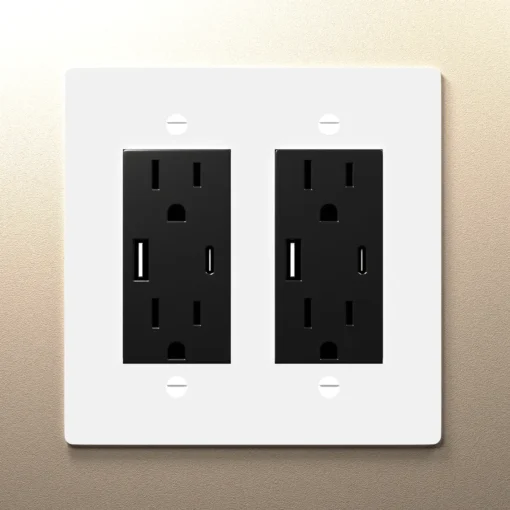 White Brass Electrical Outlet - Image 10