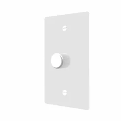 White Brass Rotary Dimmer Switch with White Knob