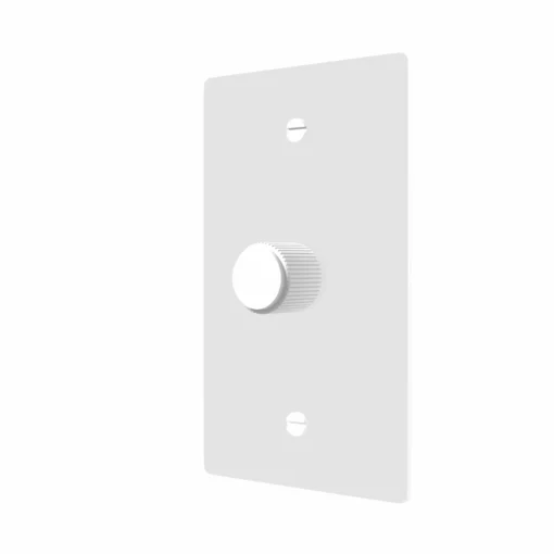 White Brass Rotary Dimmer Switch with White Knob