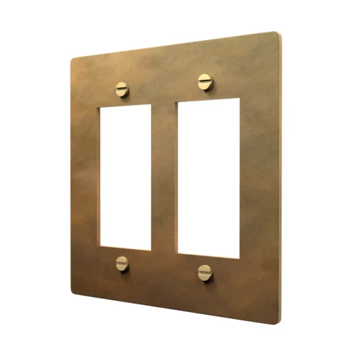 Aged brass decora rocker plate