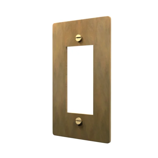 Aged Brass Rocker Switch Cover Plate