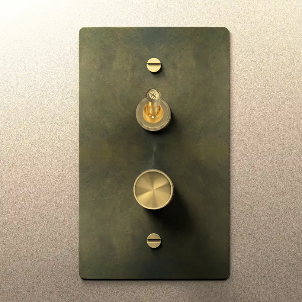 Antique brass toggle dimmer switch