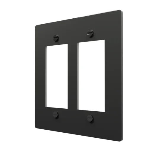 Black Brass Decora Rocker GFCI Switch Plate with modern design and durable finish