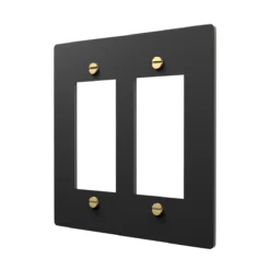 Black Brass 2 Rocker Switch Plates