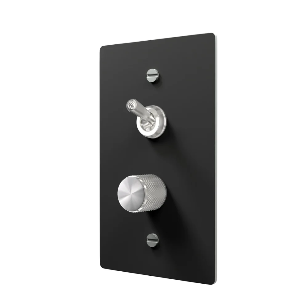 Black Brass Dimmer and Toggle Switch