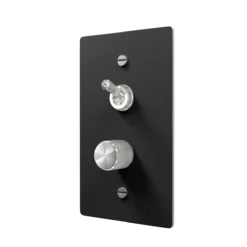 Black Dimmer and Toggle Switch Plate