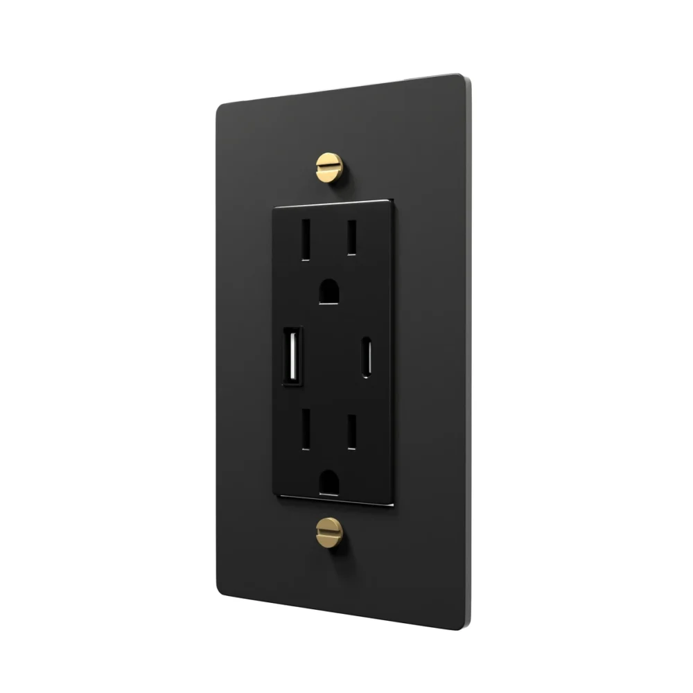 Black brass outlet