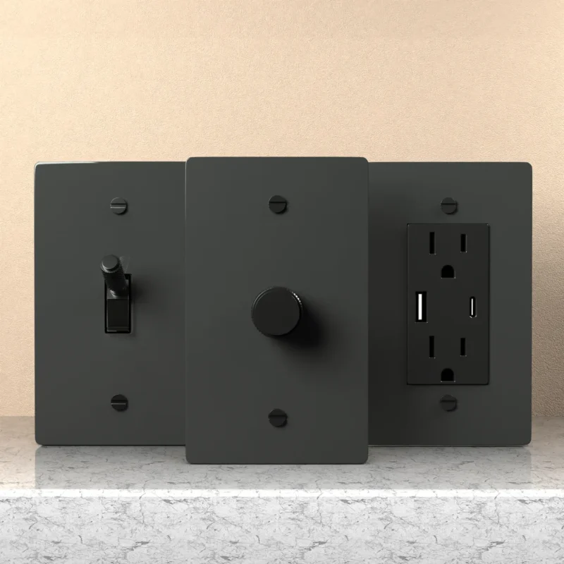 Black brass switch plate kit