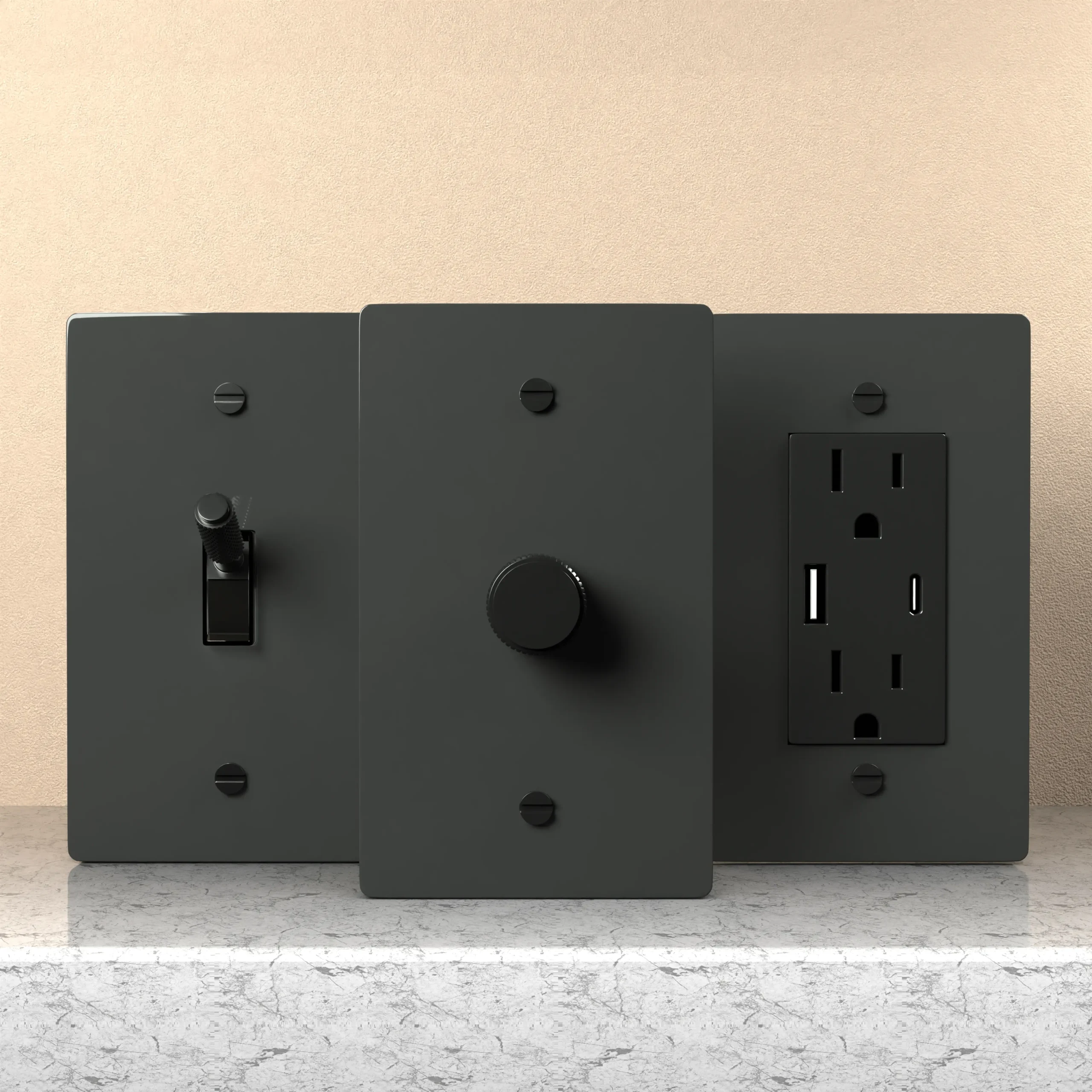 Black brass switch plates