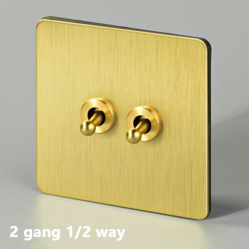 Copper Gold Panel Retro Brass Toggle Switch - Image 3