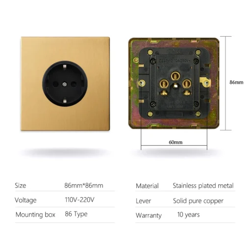 Gold Wall Light Toggle Switch - Image 6