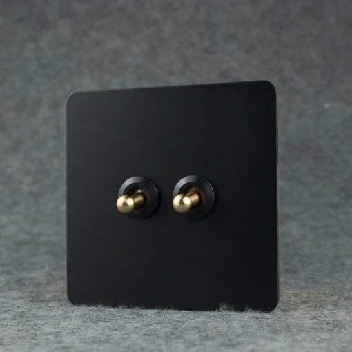 Toggle Black Stainless Steel Light Switch - Image 3