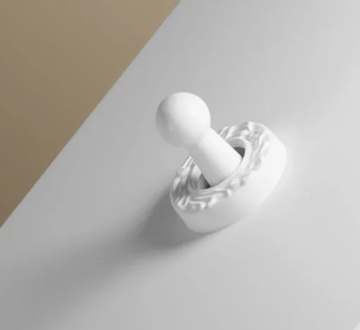 White Matte Panel Toggle Switch French Relief Design