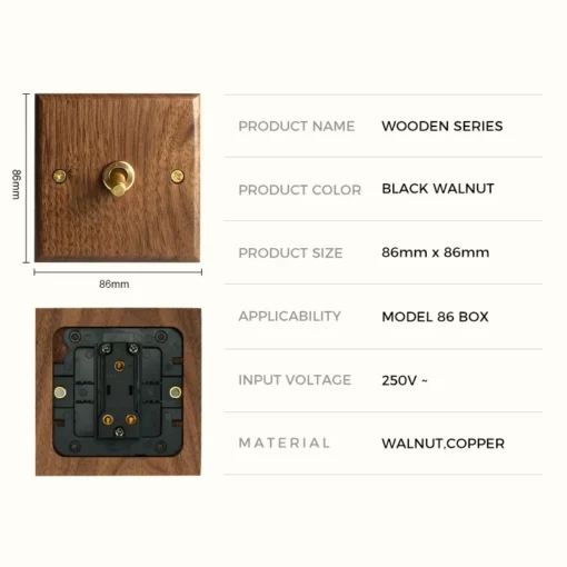 Black Walnut Wood Toggle Switch - Image 6