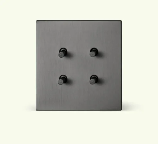 Toggle Light Switch Grey Stainless Steel - Image 2