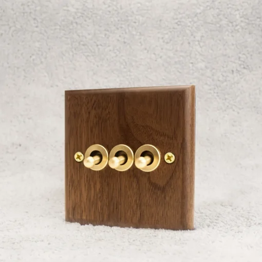 Black Walnut Wood Panel Toggle Light Switch - Image 3