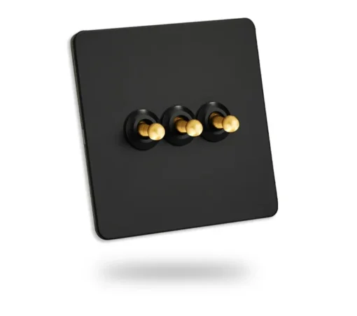 Toggle Black Stainless Steel Light Switch - Image 2