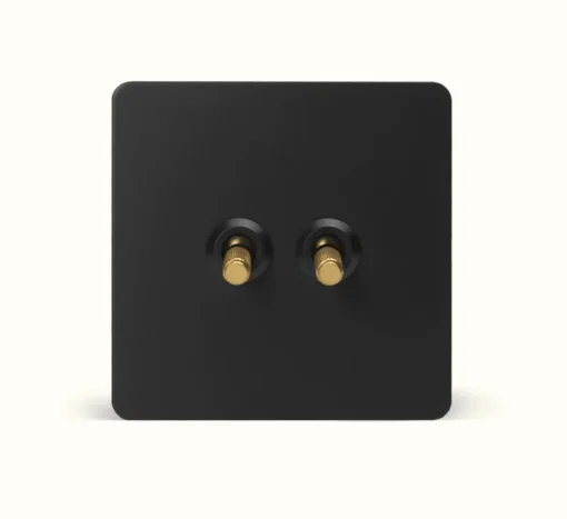 Black Panel Knurled Gold Toggle Switch - Image 3