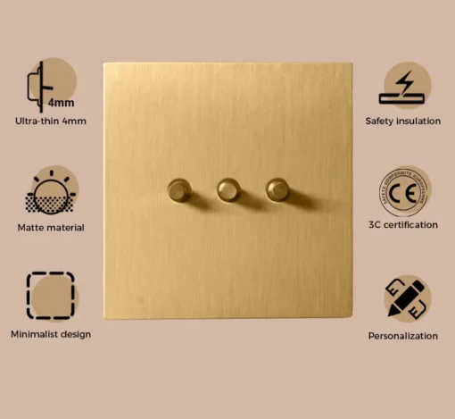 Toggle Light Switch 2 Way Gold - Image 4