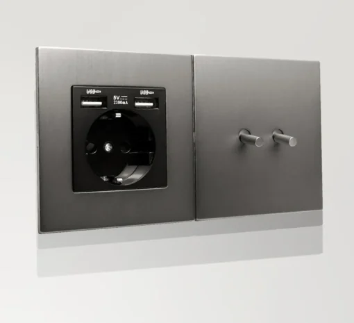 Toggle Switch Grey Stainless Steel Panel - Image 3