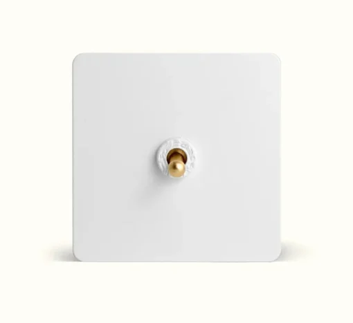 Vintage Relief White Matte Panel Toggle Switch - Image 3