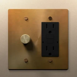 Rotary dimmer and gfi outlet combo